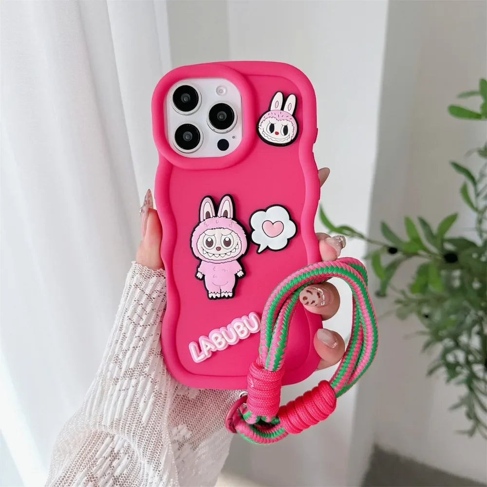Wrist Strap Cartoon Cloth Lala Phone Case for IPhone