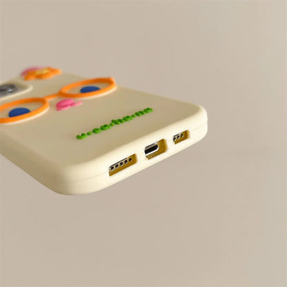 Newest Cute Cartoon Glasses Rainbow Rabbit Soft Silicone Phone Case