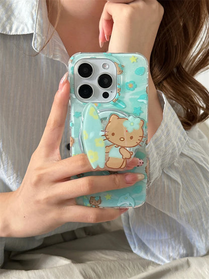 Summer Vacation Dolphin Magnetic Stand Phone Case