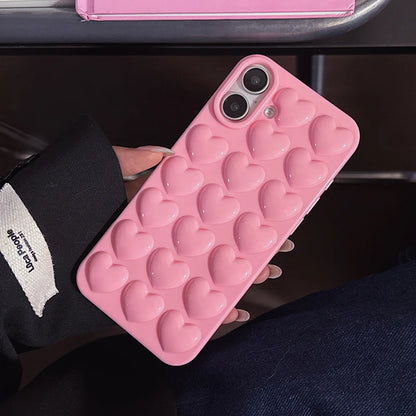 Pink 3D Bubble Pop Heart Cute Girly Phone Case