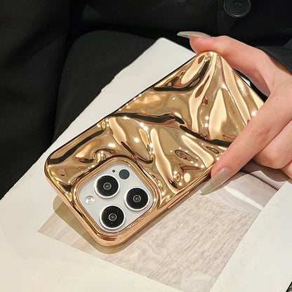 Fashion Plating Gold Wrinkle Meteorite Texture Phone Case