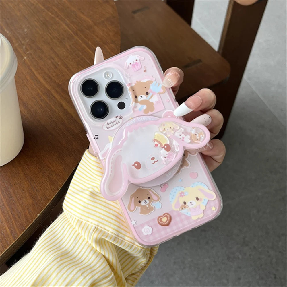 Funny Cartoon Dessert Rabbit Magsafe Magnetic Stand Phone Case