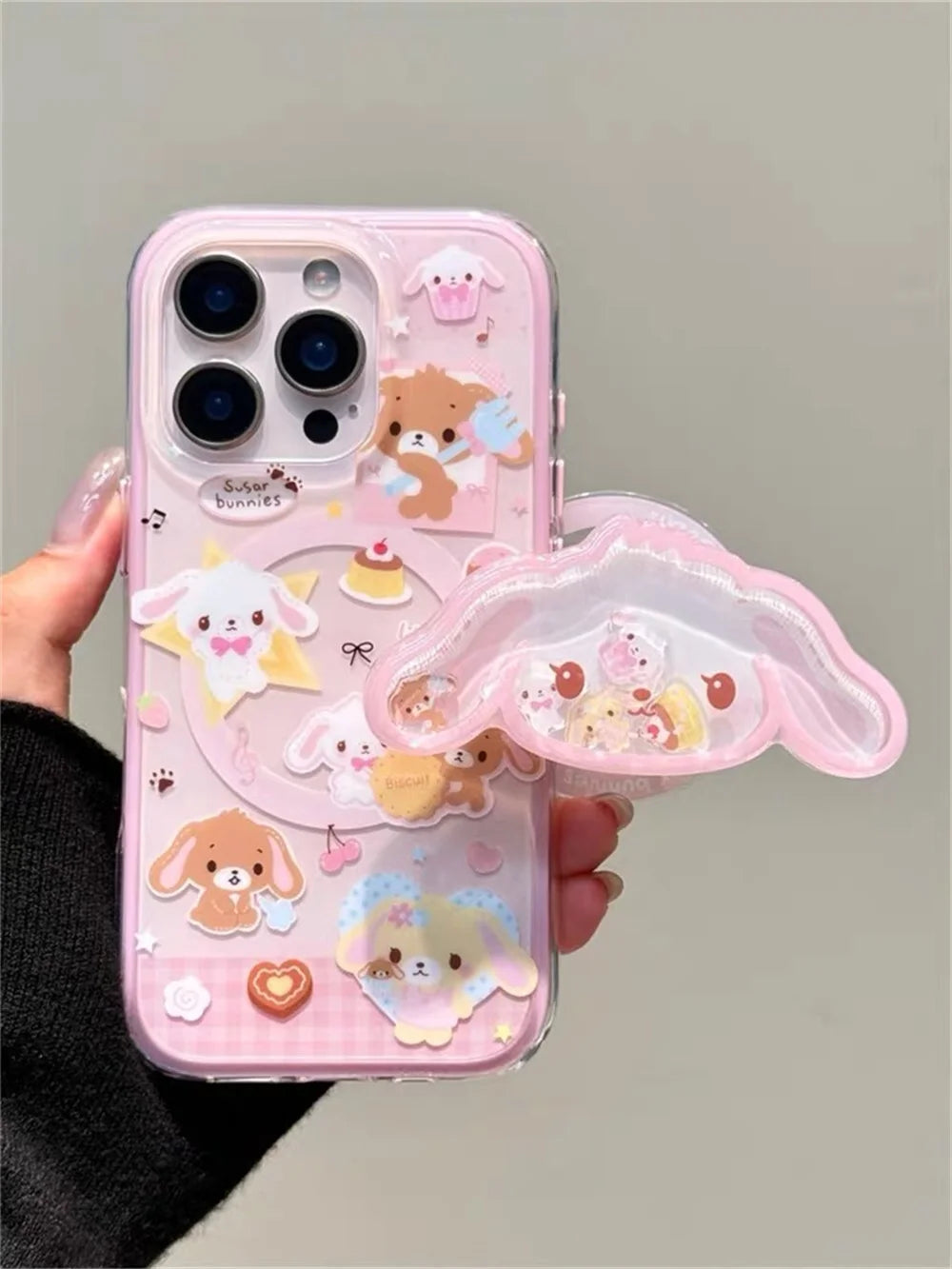 Funny Cartoon Dessert Rabbit Magsafe Magnetic Stand Phone Case