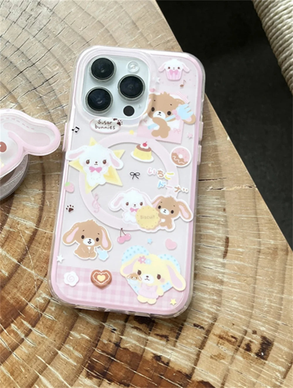 Funny Cartoon Dessert Rabbit Magsafe Magnetic Stand Phone Case