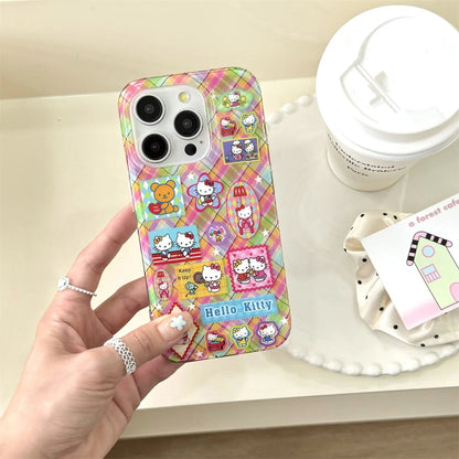 Cute Colorful Patchwork Kitty Cat Phone Case