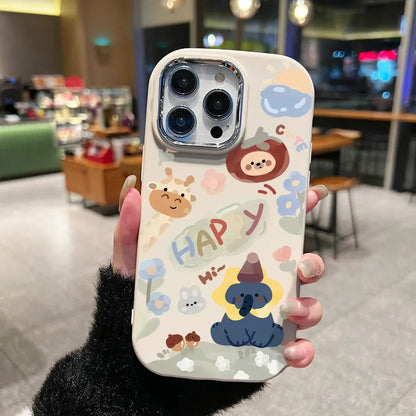 Black Cat Metal Lens Bumper Soft Silicone Cover Phone Case