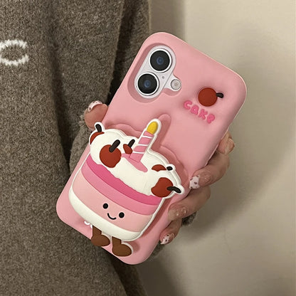 Cute 3D Cake Folding Kickstand Phone Case