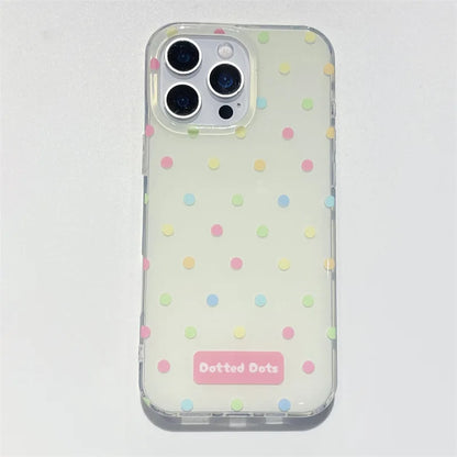 Fashion Colorful Polka Dot Phone Case With Wrist Stra For iPhone