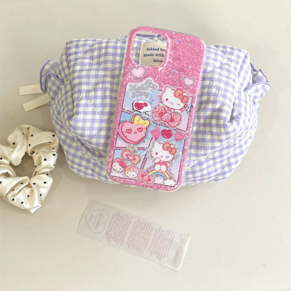 Girlish Cat Dimensional Pink Diamond Bow Phone Case