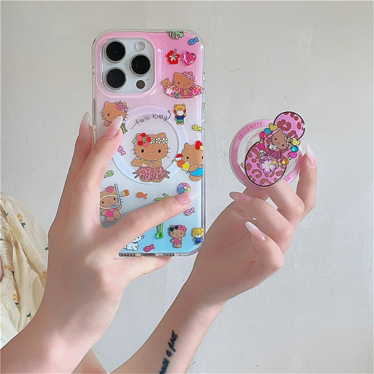 Funny Cute Hellokitty Magnetic Phone Case For iPhone