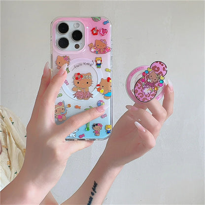 Funny Cute Hellokitty Magnetic Phone Case For iPhone