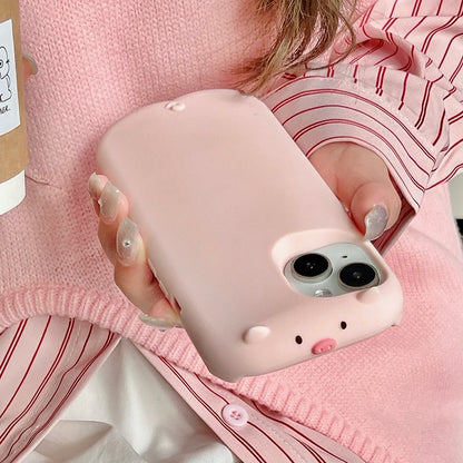 Cute 3D Pink Pig Soft Silicone Phone Case
