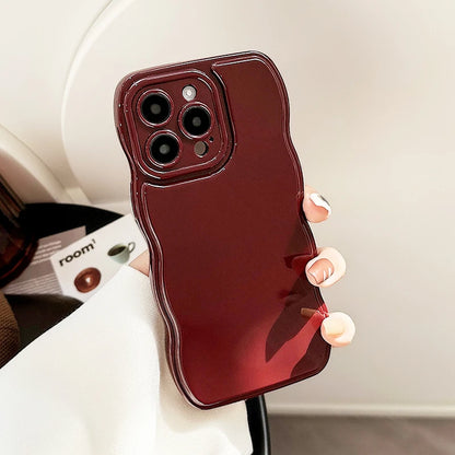 Retro Wine Red Wavy Edge Bumper Phone Case