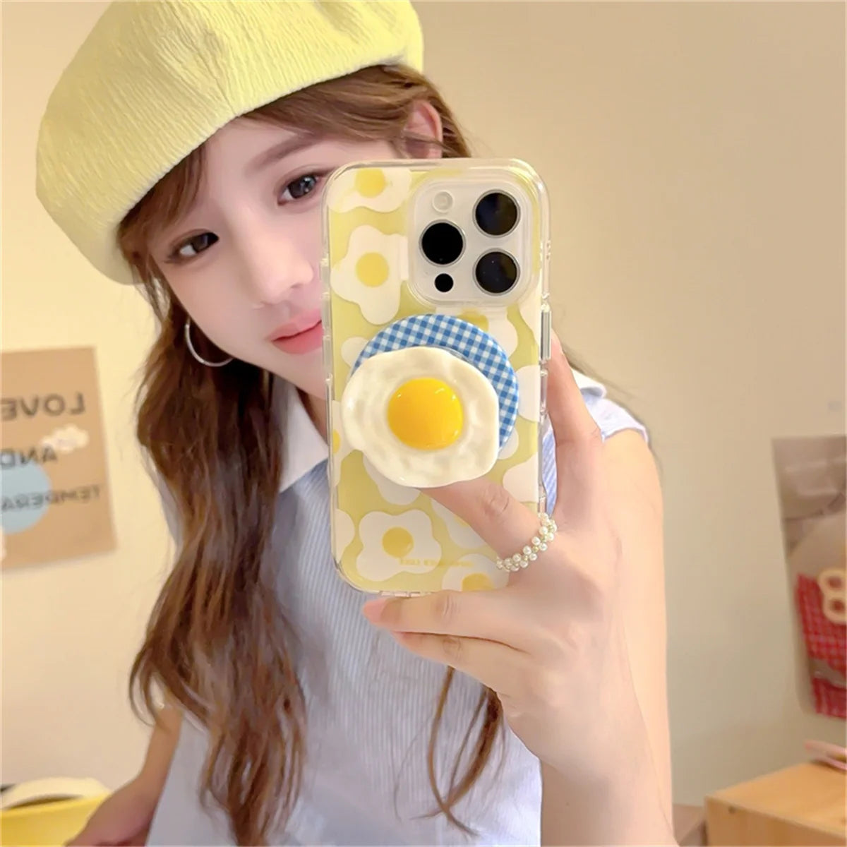 Funny Cute Egg Magnetic Stand Phone Case