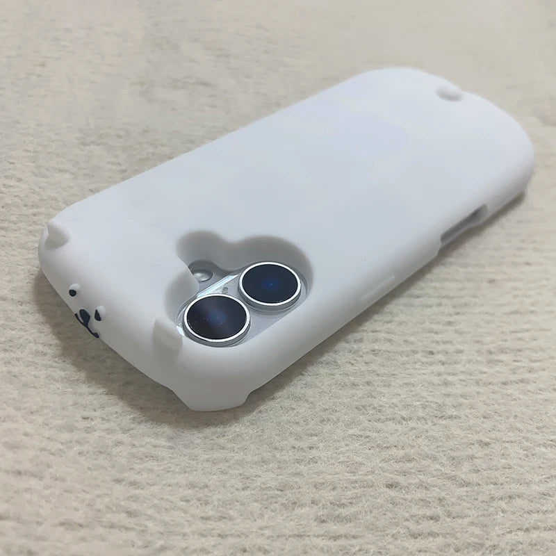 Cute 3D Bear White Soft Silicone Phone Case