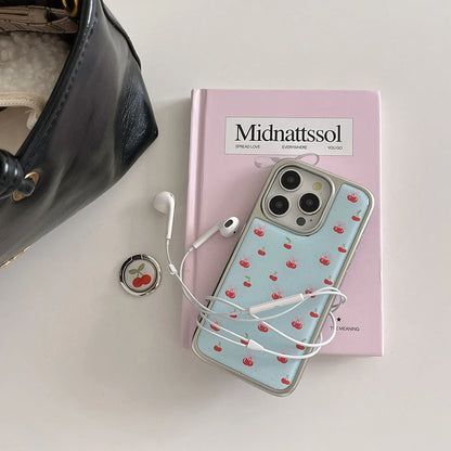 Cute Cherry Pattern Luxury Phone Case