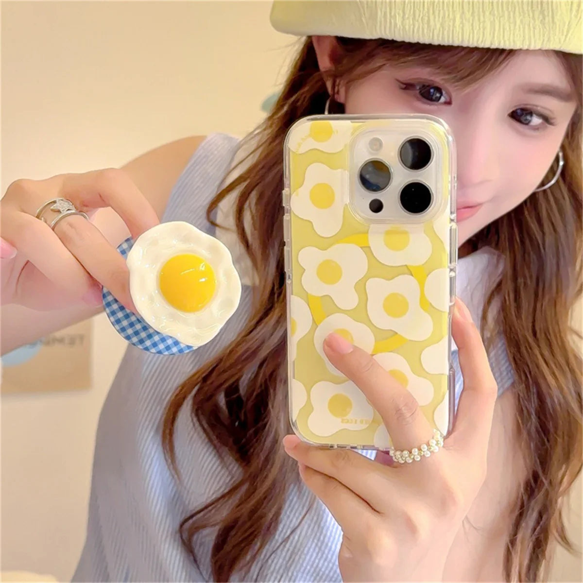 Funny Cute Egg Magnetic Stand Phone Case