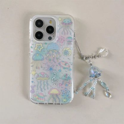 Double Layers Floral Prints Transparent Chic Phone Case