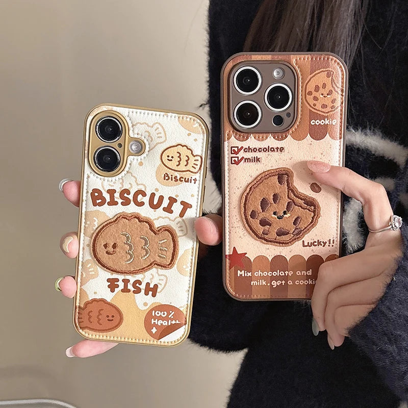 Funny Cute Fabric Biscuit Fish Cookie Phone Case