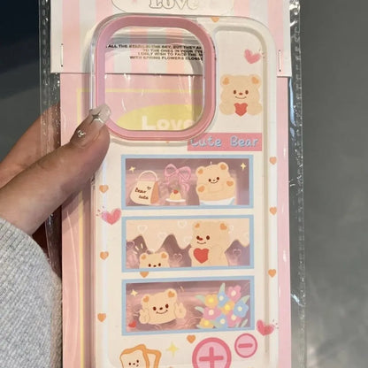 Happy Lovely Kitten Bear Flower Phone Case