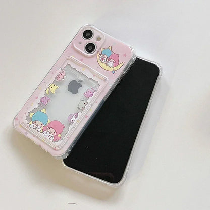 Hellos Kittys Little Twin Stars Card Hold Phone Case