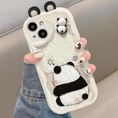 Funny Panda Toy Cartoon Ear Wave Phone Case