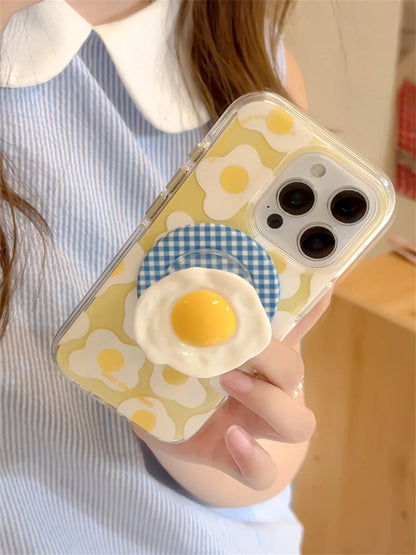Funny Cute Egg Magnetic Stand Phone Case