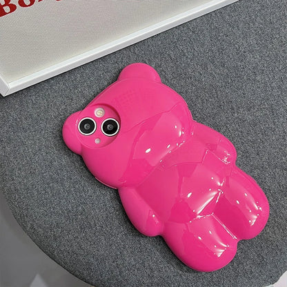 Cartoon Rose Bear Phone Case