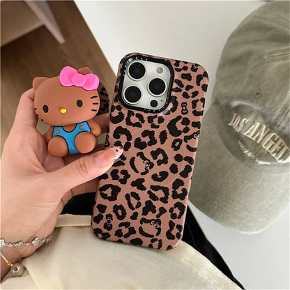 Fashion Brown Leopard Print Magnetic Phone Case