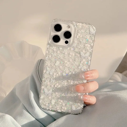 Luxury Glitter Butterfly Flower Pattern Phone Case
