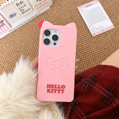 3D Cartoon Hello Kitty Bow Case For iPhone
