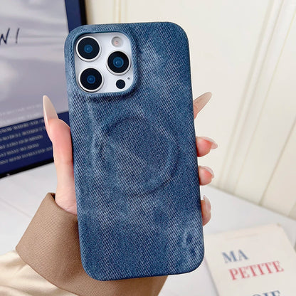 Luxury Denim Textured Magnetic Phone Case