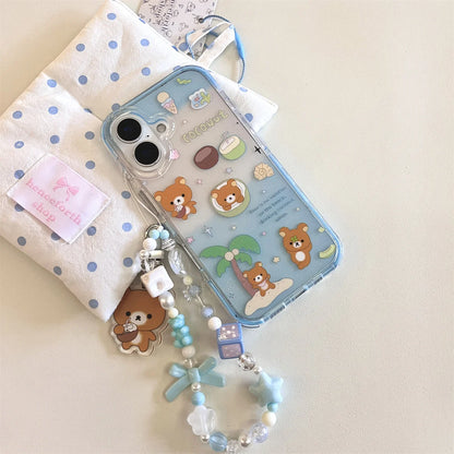 Cute Little Bear On The Blue Coconut Tree Phone Case