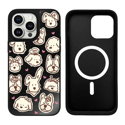 Black Mirror Surface Dog Sticker Phone Case