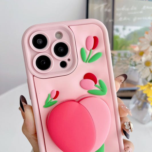 Cartoon Flower Tulip Soft Silicone Mobile Phone Case