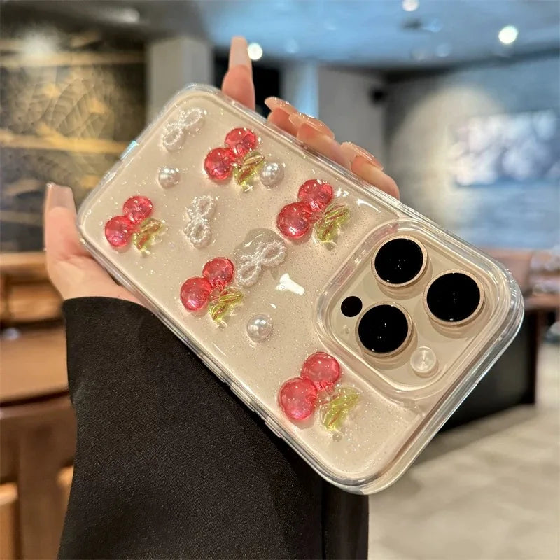 Cherry Bow Clear Phone Case