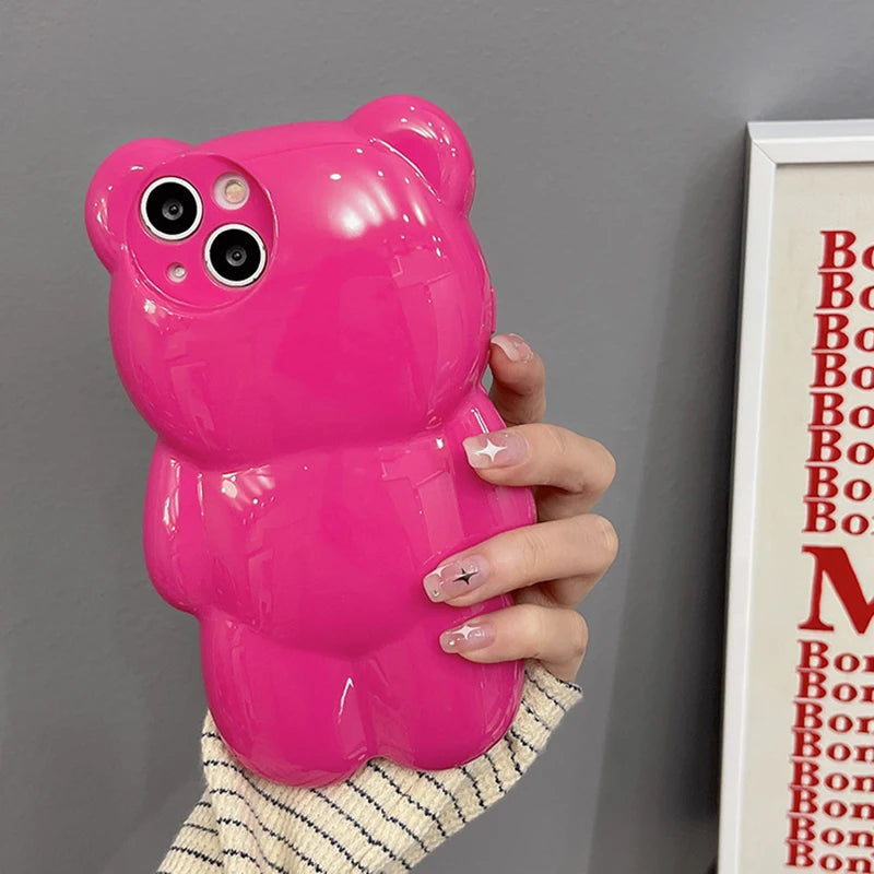 Cartoon Rose Bear Phone Case
