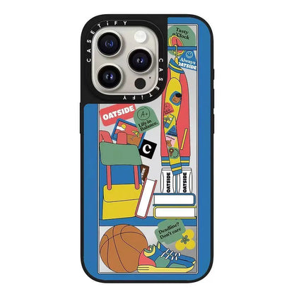 Cartoon Bear Campus Elements Phone Case