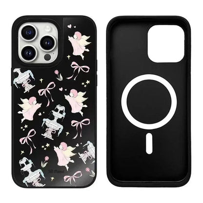 Swan Bowknot Mirror Surface MagSafe Phone Case