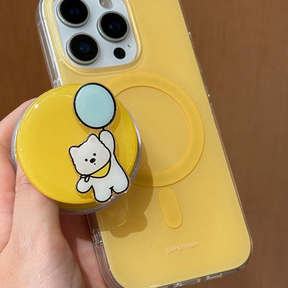 Cute Puppy Cartoon Dog Magnetic Grip Tok Phone Stand Holder Phone Case