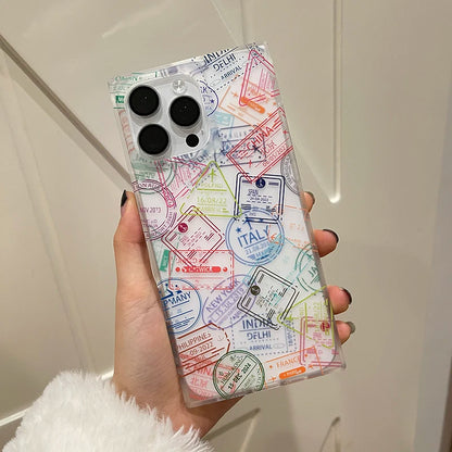 Stylish New York London Italy Sticker Labels Phone Case