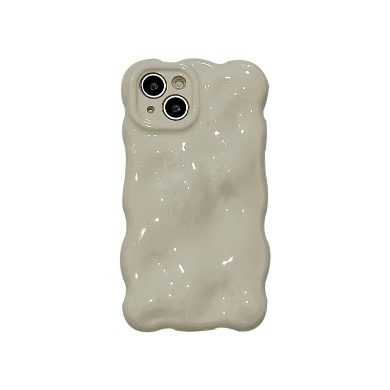 Fashion White 3D Wave Texture Phone Case