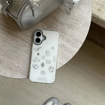 Grey Frame Line Drawing With Star Wrist Chain Chic Phone Case