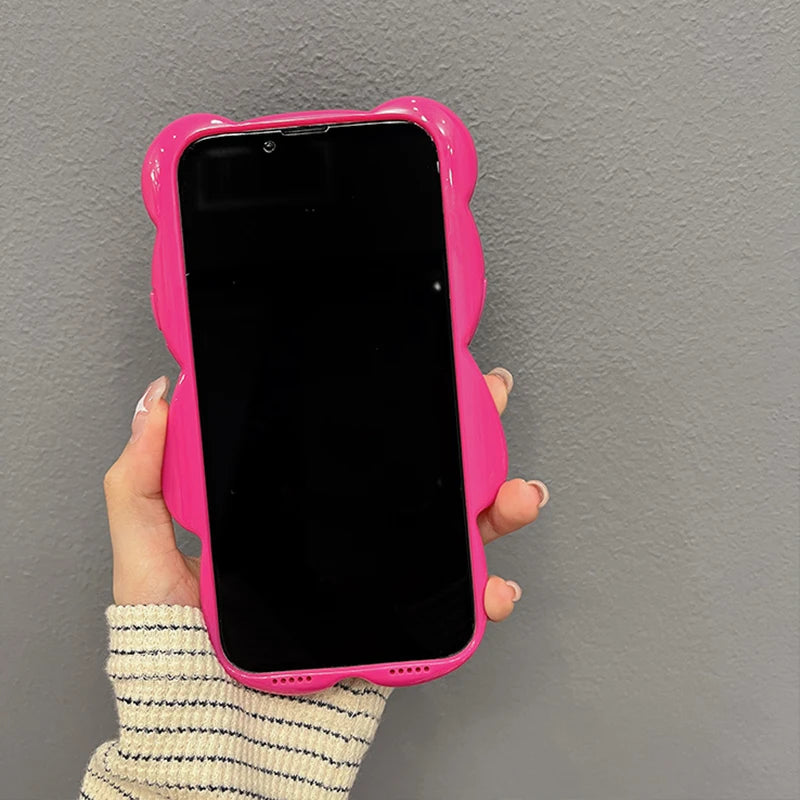 Cartoon Rose Bear Phone Case