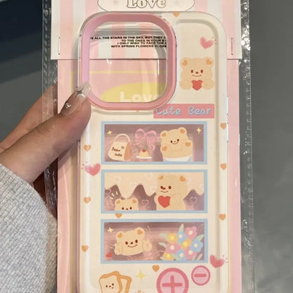 Happy Lovely Kitten Bear Flower Phone Case