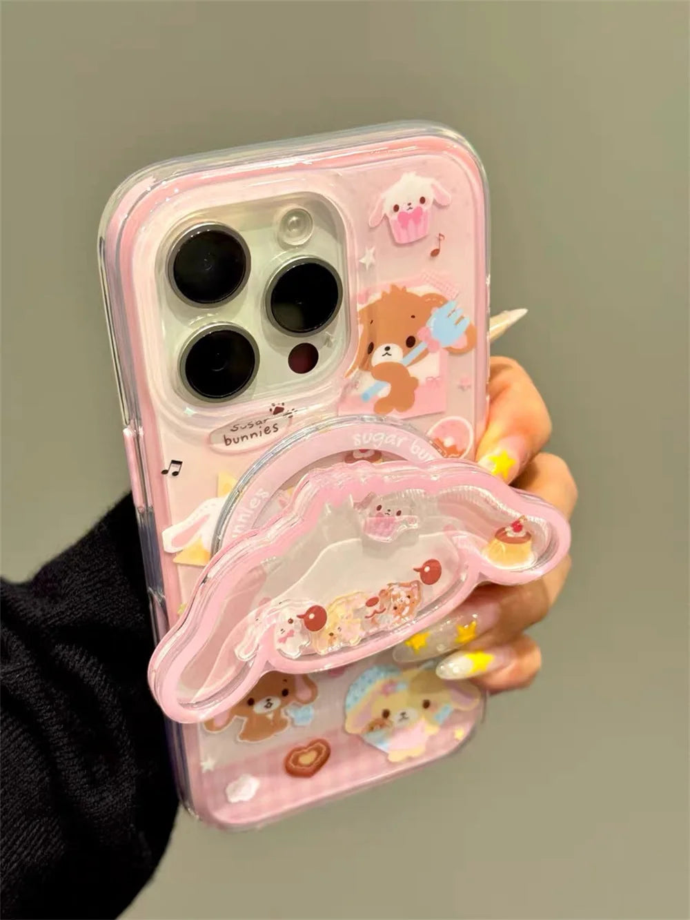 Funny Cartoon Dessert Rabbit Magsafe Magnetic Stand Phone Case