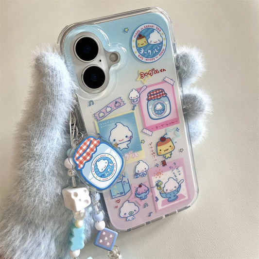 Summer Ice Cream Drink Milk Cartoon Lanyard Chain Phone Case