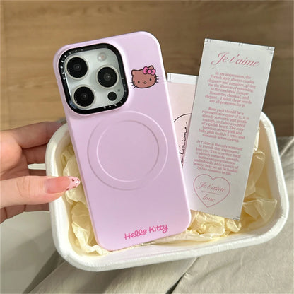 Simple Cute Pink Color Magnetic Phone Case