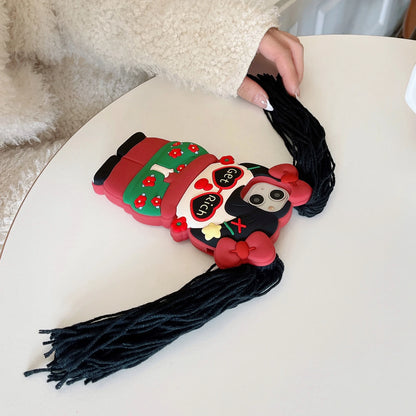 Cartoon Cute Girl With Long Protective Phone Case