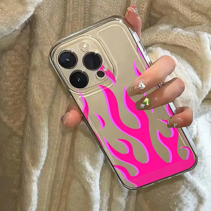Beautiful Blue Flame Clear Cover Phone Case
